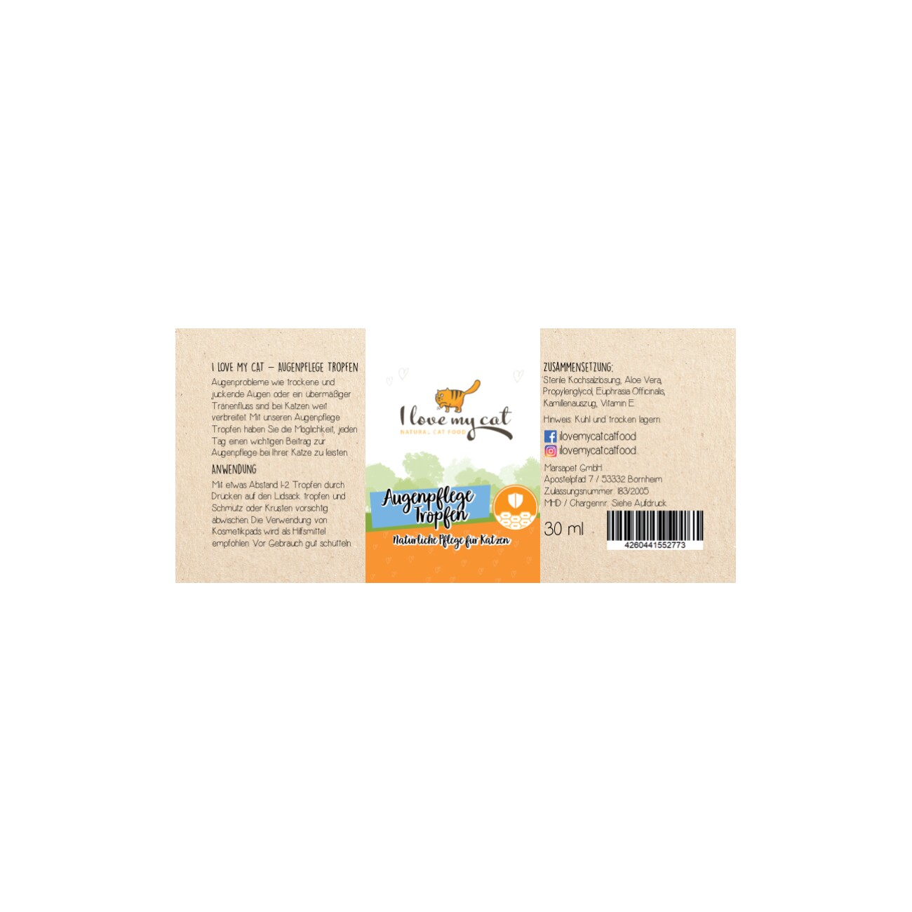I love my cat Augenpflege Tropfen - 30ml