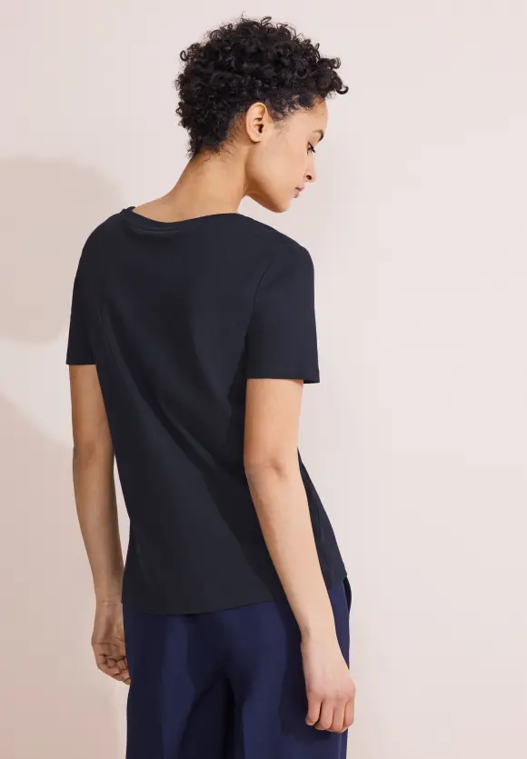 Basic V-Neck Shirt - deep blue