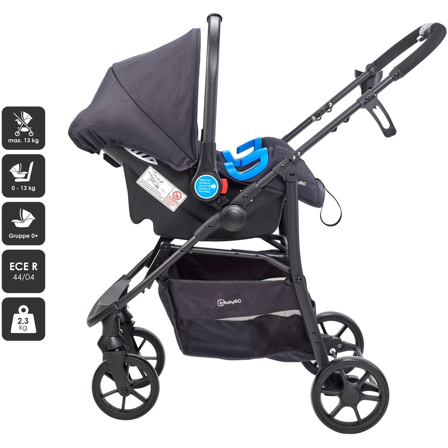 babyGO Kombikinderwagen 3 in 1 Mustard