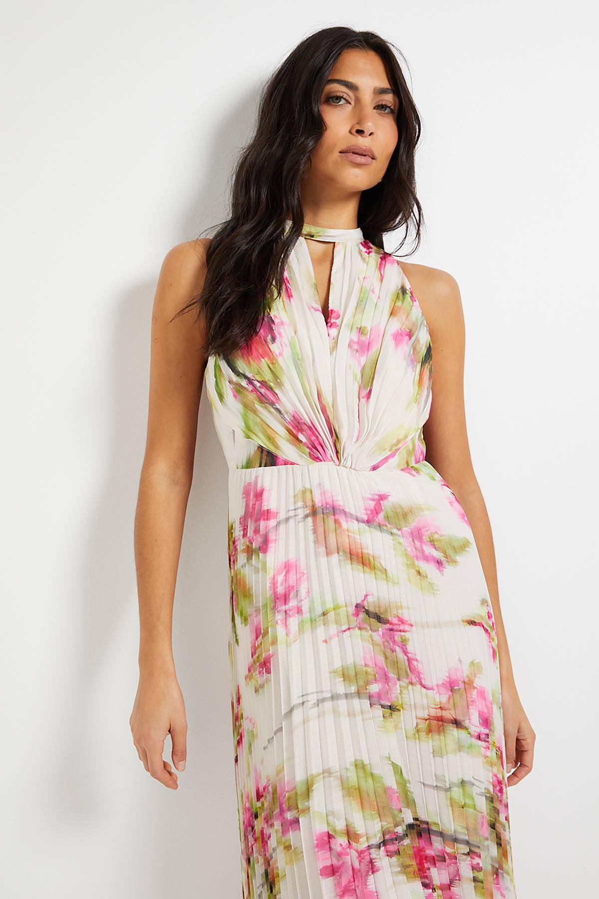 Wallis Robe Longue Plissée À Imprimé Floral