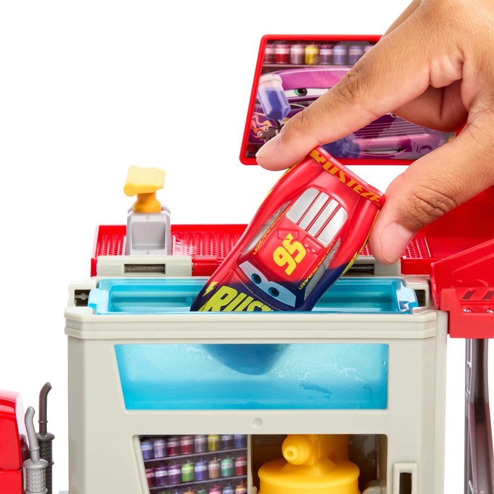 Pixar Cars Farbwechsler Mobile Lackiererei Mack Spielset