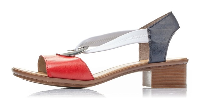Rieker Sandalette  , Sommerschuh, Sandale, Blockabsatz, mit Stretchband