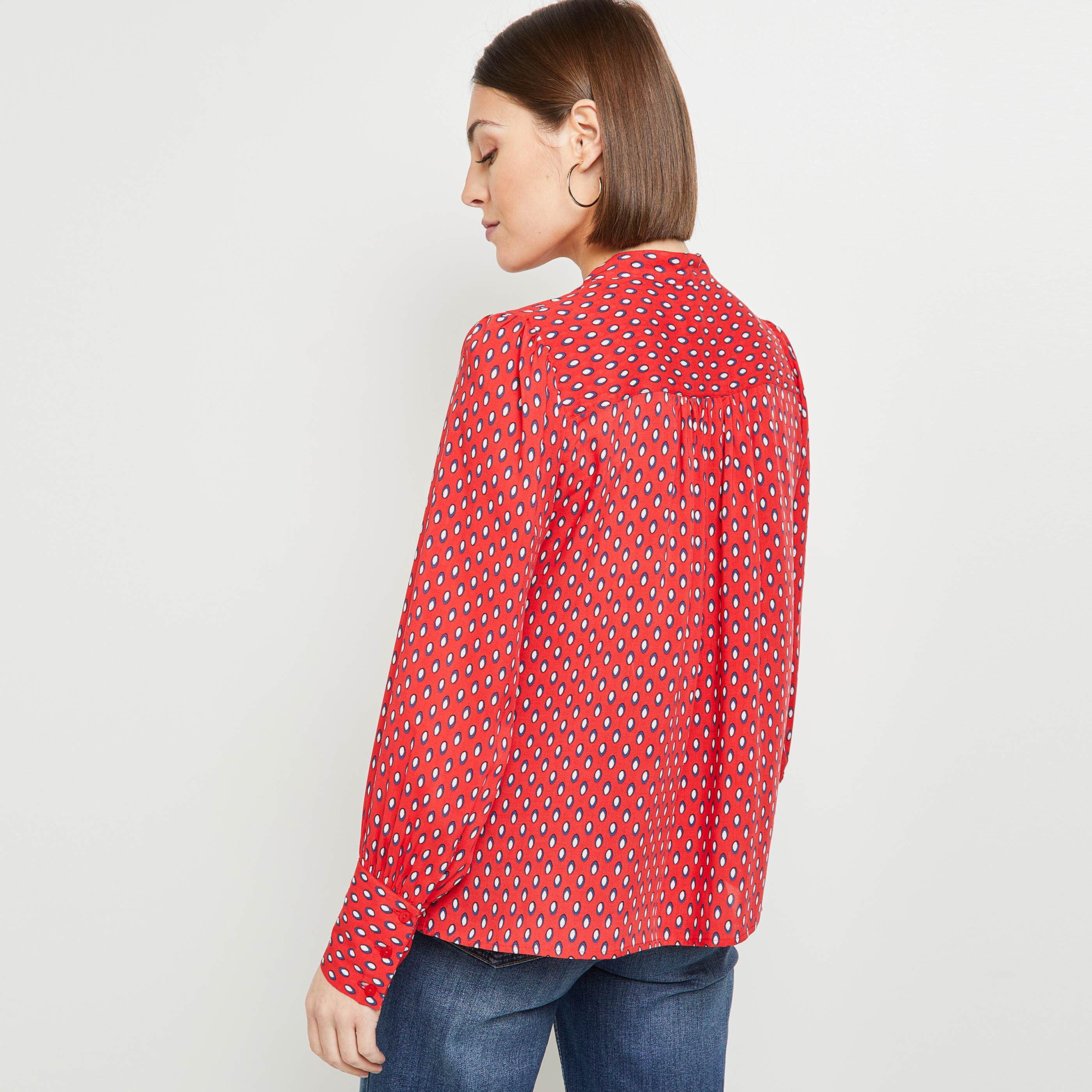 Blouse imprimée femme - ROUGE
