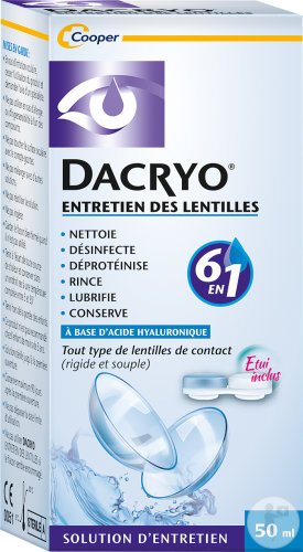 Dacryo Entretien Des Lentilles Solution D'Entretien 6en1 Tous Types De Lentilles 50ml