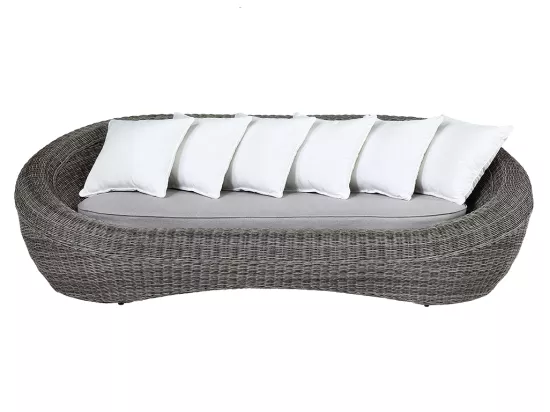 Salon de jardin en résine tressée gris : canapé, 2 fauteuils et table basse - WHITEHEAVEN de MYLIA