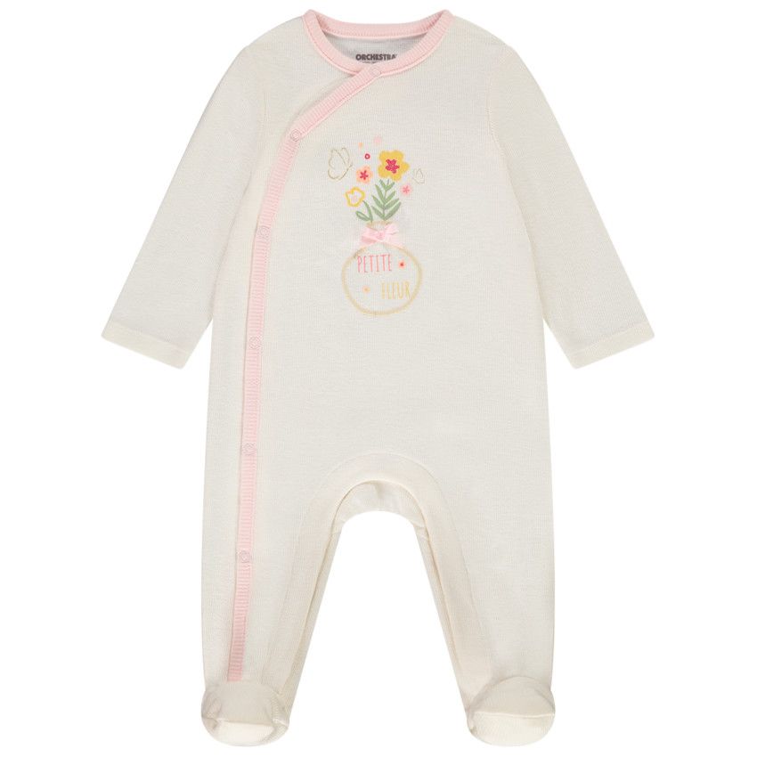 Lot de 2 dors-bien effet côtelé pour bébé fille - Ouvertures différentes selon l'âge - Ecru
