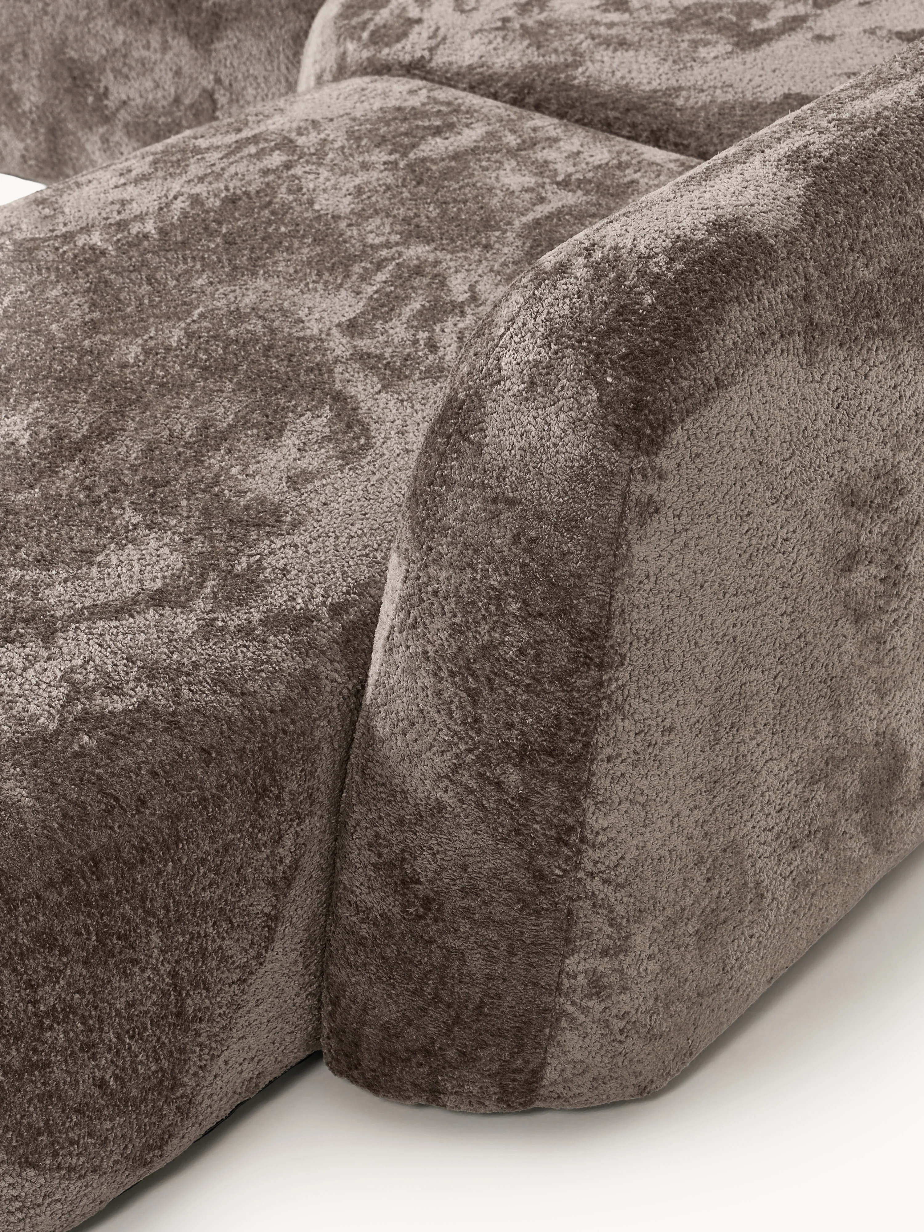 XL modulaire teddy bouclé hoekbank Wolke (4-zits) met chaise longue