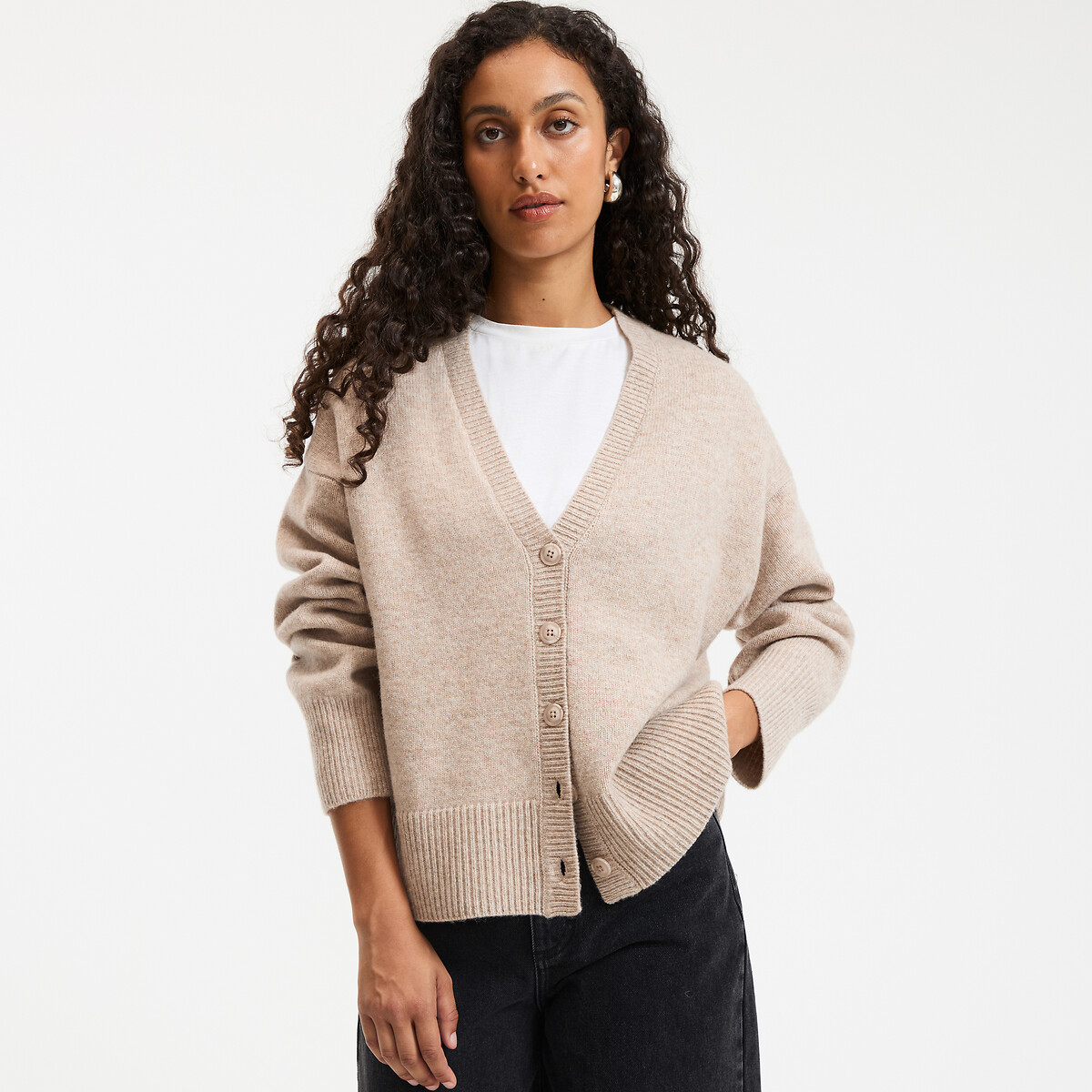 COLEÇÕES LA REDOUTE<br>Colete de lã em tricô grosso