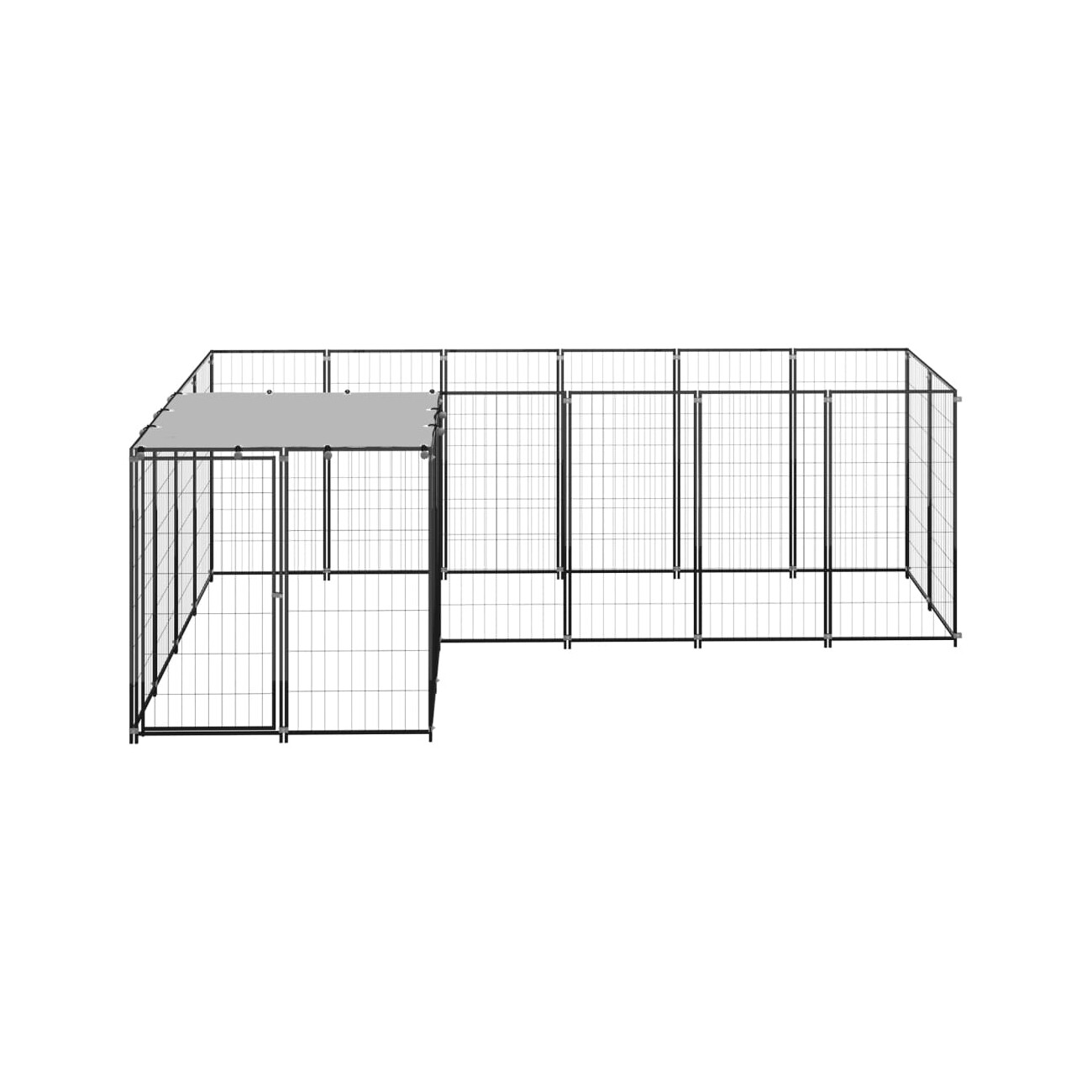 VidaXL Hundezwinger Stahl schwarz 2,2 m, 3,3 m, 1,1 m