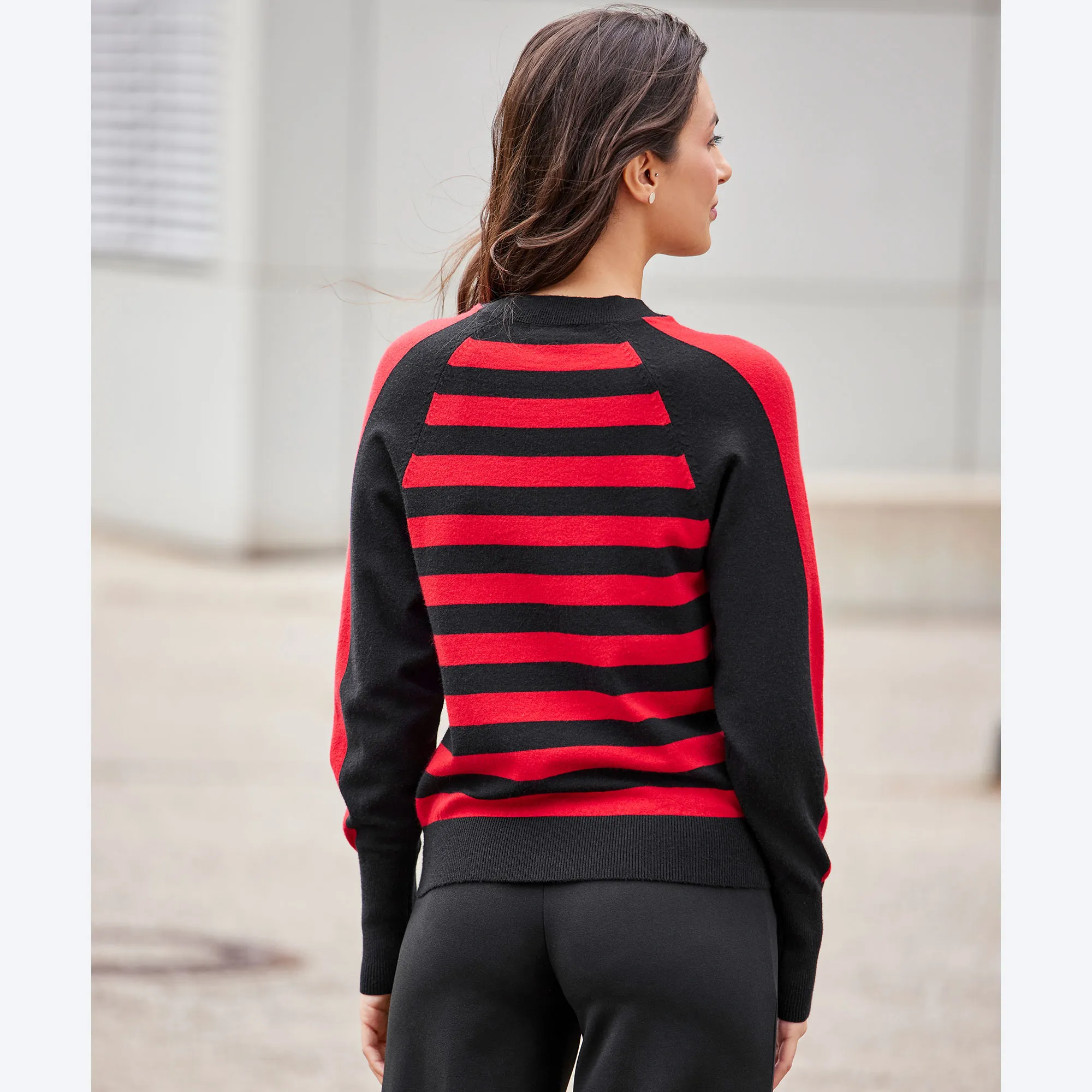 Damen-Pullover mit Blockstreifen