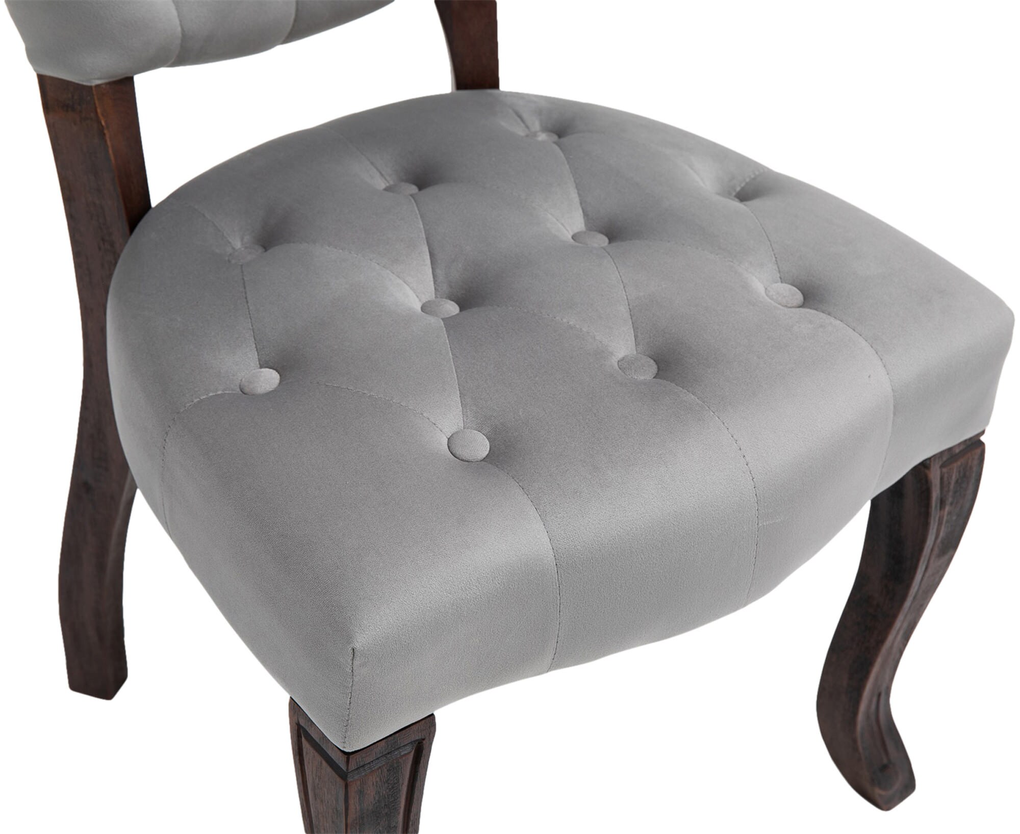 CLP Esszimmerstuhl Elysa Samt I Polsterstuhl Gesteppt Chesterfield Design I Lehnstuhl Mit Kautschukholz Gestell I Max. Belastbarkeit 120 kg