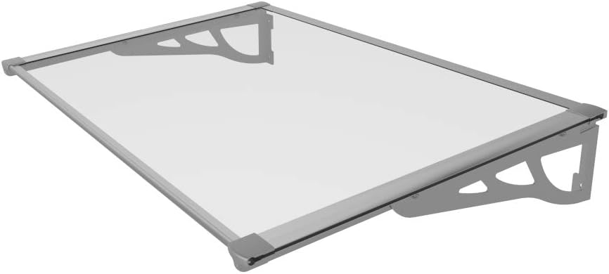 SCHARTEC Aluminium-Vordach als Haustürvordach in 100, 120 oder 150 cm | schützt auch bei extremen Wetterlagen Vordach für Haustür Überdachung | Aluminium Polycarbonat | Größe wählen