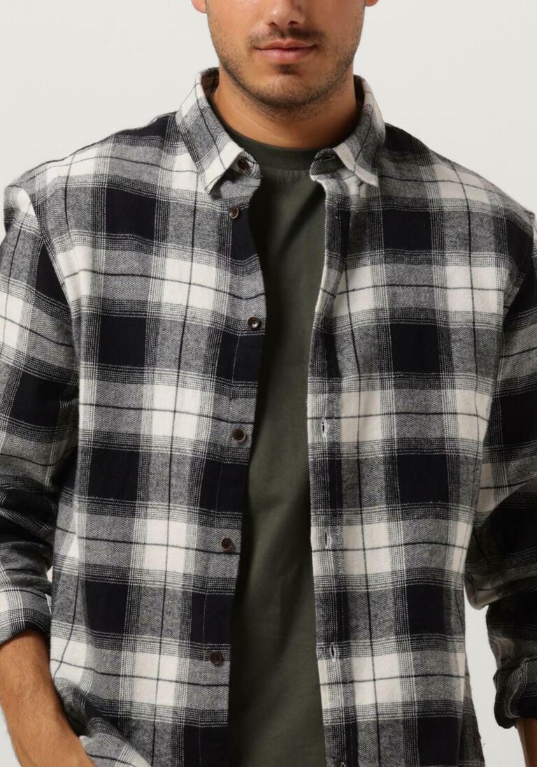 ANERKJENDT zwarte anerkjendt casual overhemd akleif flannel check shirt