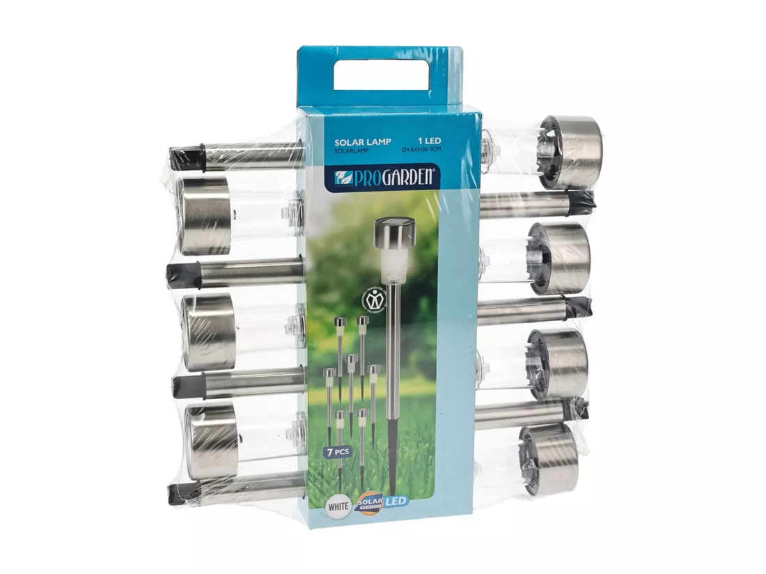Well Home Set de 7 lampes solaires Ø4,6cm en inox
