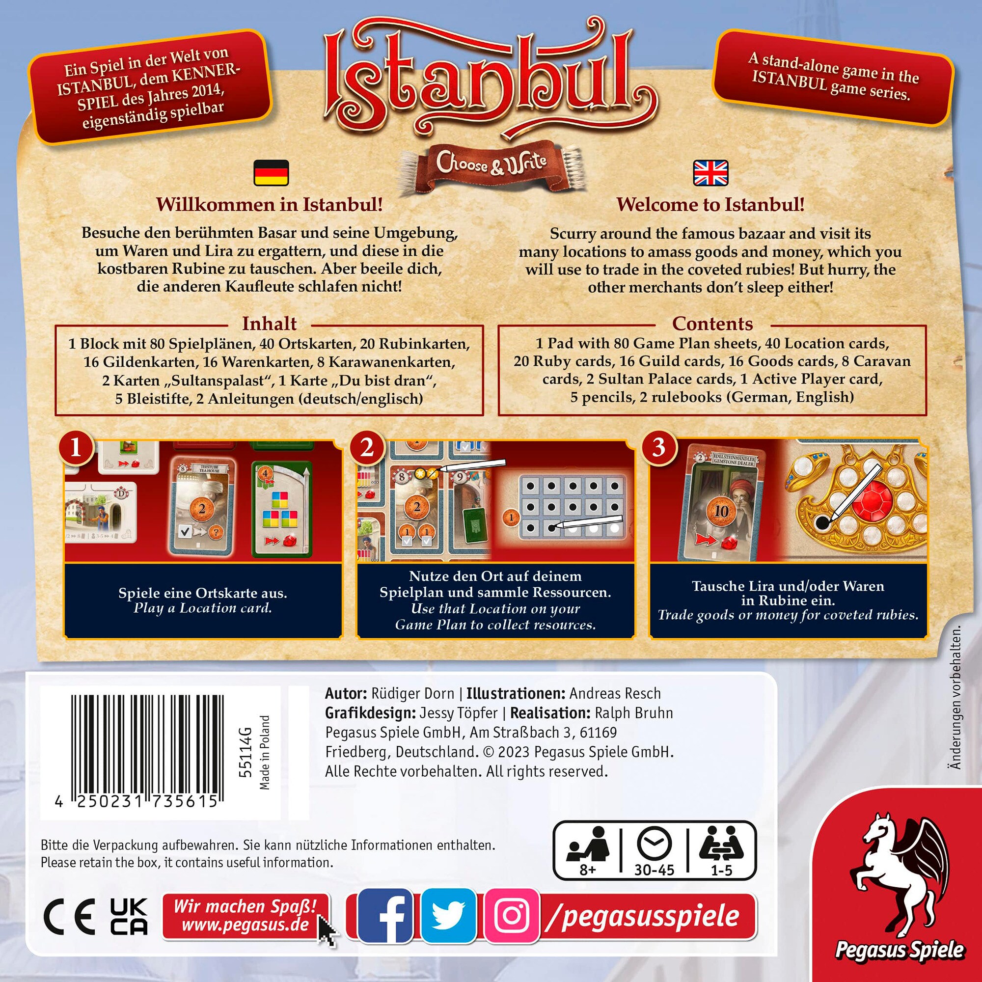 Pegasus Brettspiel Istanbul - Choose & Write