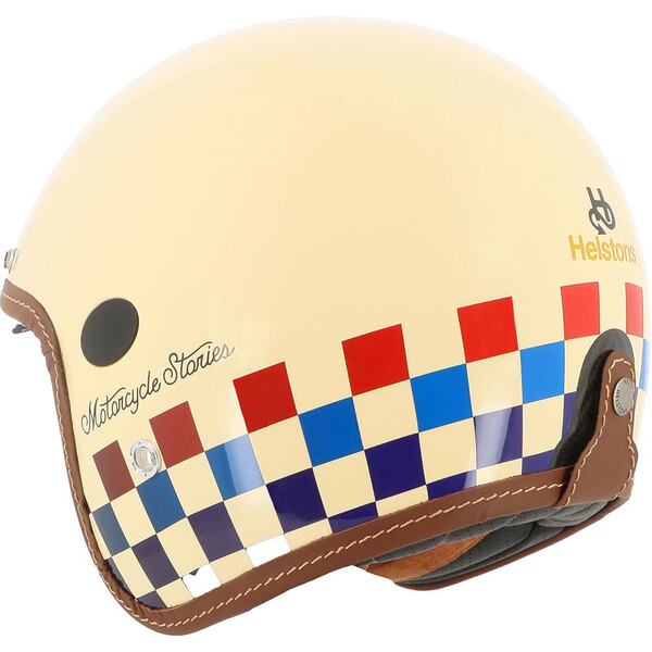 Helstons - Casque Course Beige / Bleu / Rouge