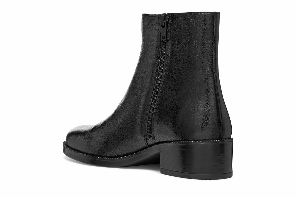 GEOX<br>Botas de tornozelo em couro respirável com zíper Camexia