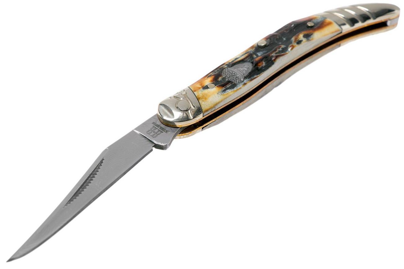 Rough Ryder Toothpick Cinnamon Stag RR2154 Damascus slipjoint zakmes