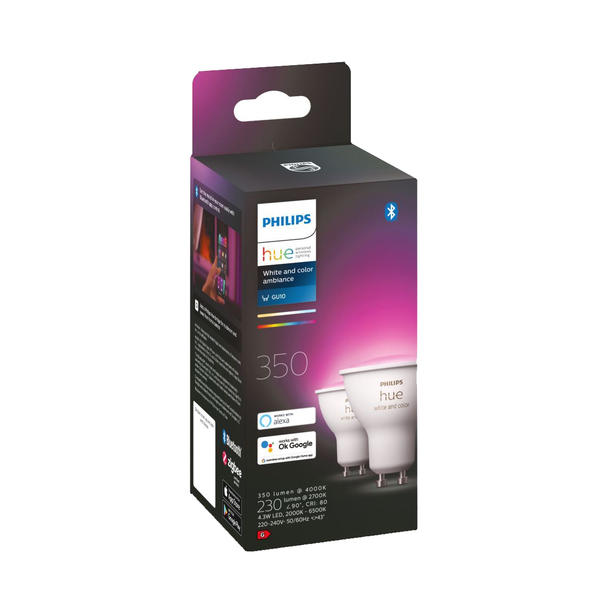 Philips Hue WCA 4,3W GU10 2-pk.