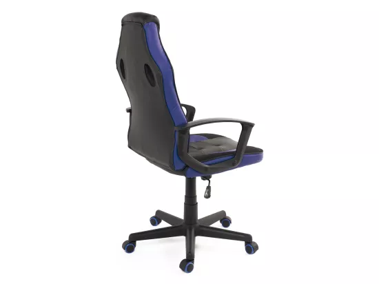 Chaise Gamer junior siège basculant hauteur réglable pivotant roulettes SENA (noir bleu)