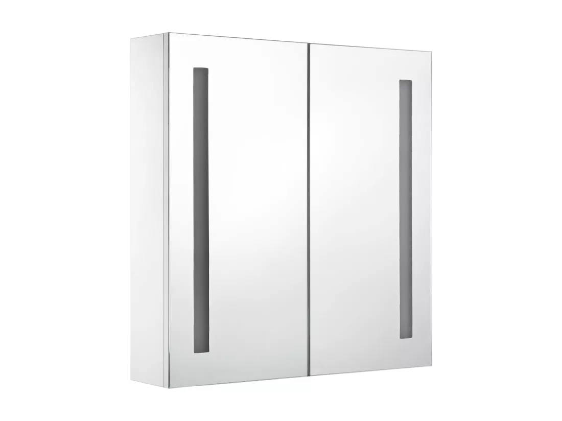 Armoire de salle de bain à miroir LED 60x14x62 cm