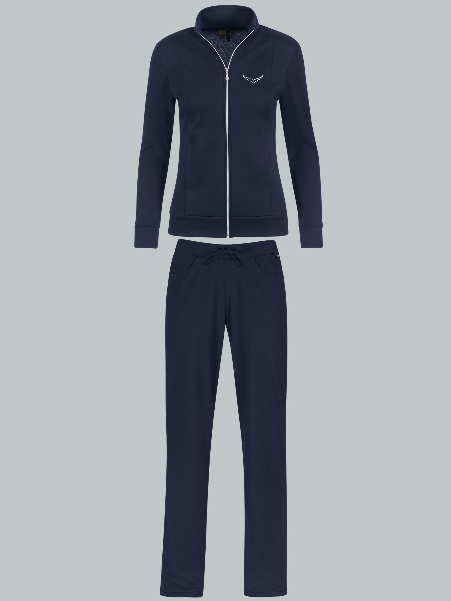 Freizeitanzug mit Kristallsteinen Navy