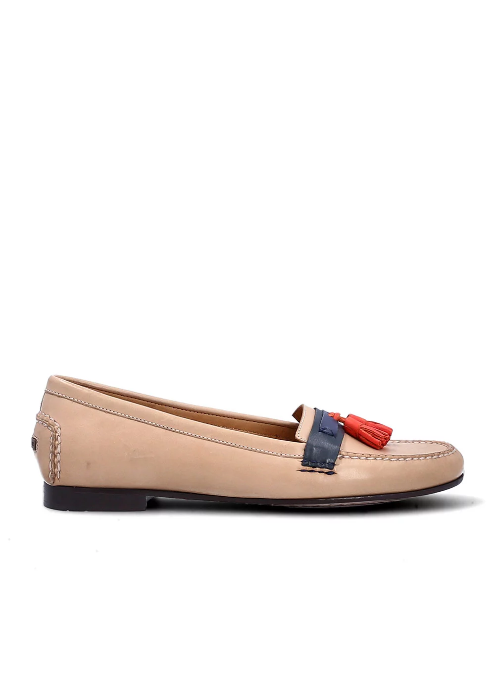 MOCASSIN BI TASSEL CUIR TRICOLORE