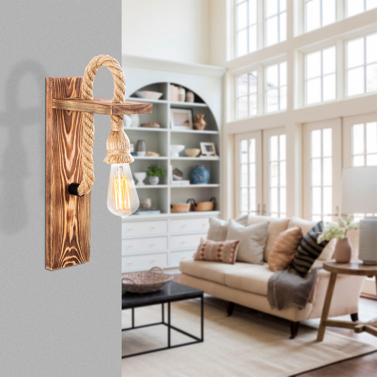 Opviq Applique murale Erebos bois  -  11x18x40cm