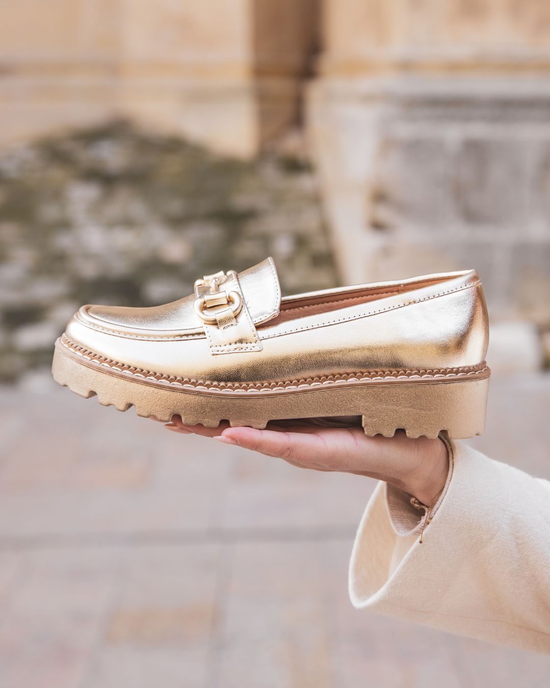 Mocassin femme doré - Jade