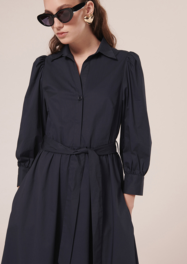 Robe Rivoltinebleu nuit en popeline
