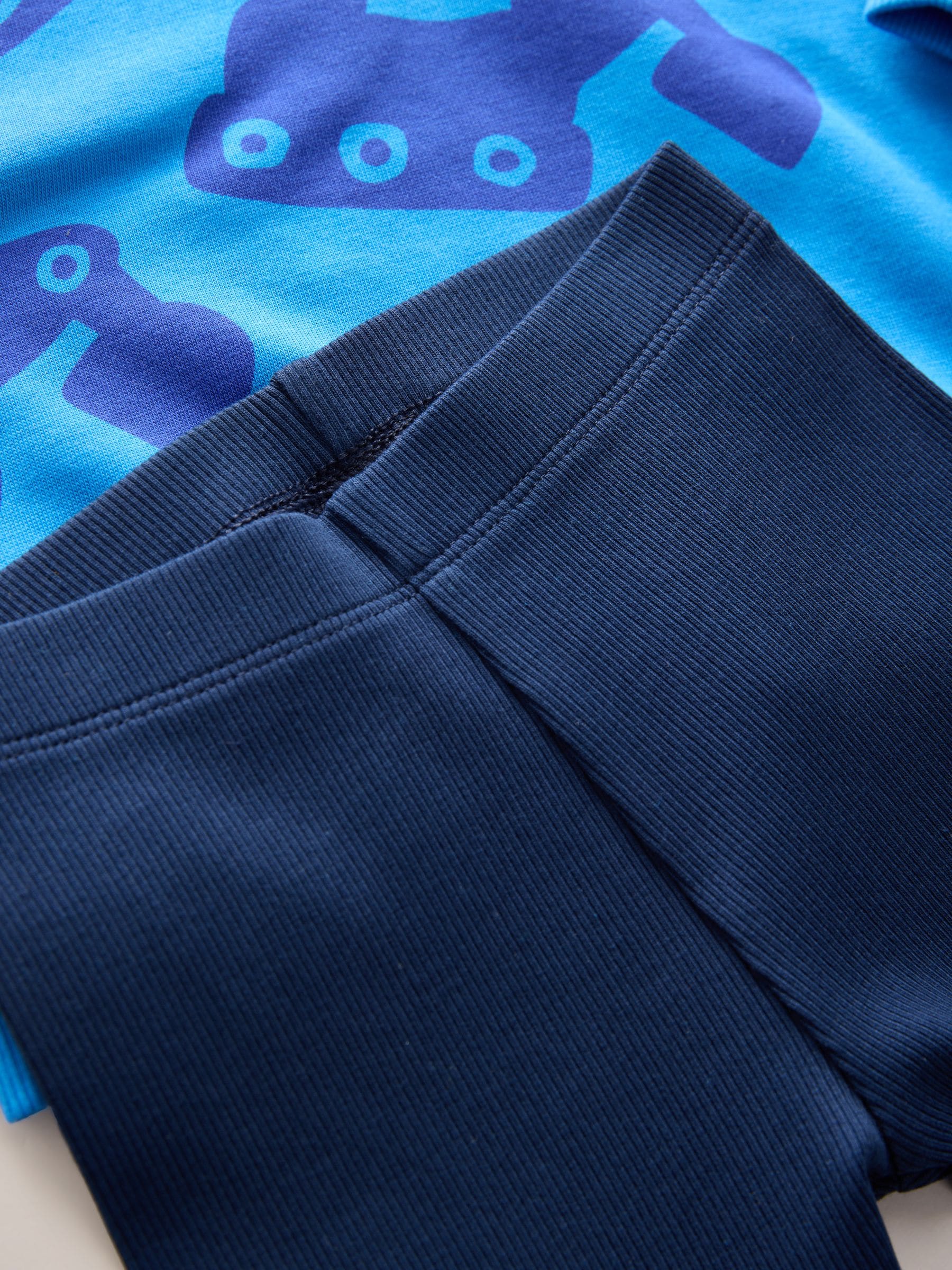Blauw graafmachine - Set met sweatshirt en legging (3 mnd-7 jr)