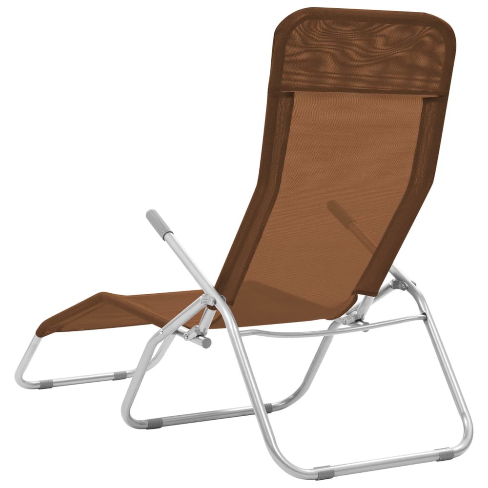 Chaises longues pliables 2 pièces 142 cm textilène taupe