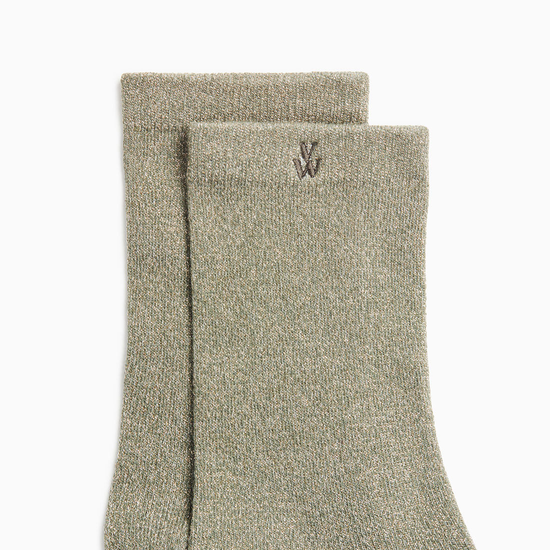 Chaussettes-Chaussettes Quinn kaki et or pailleté