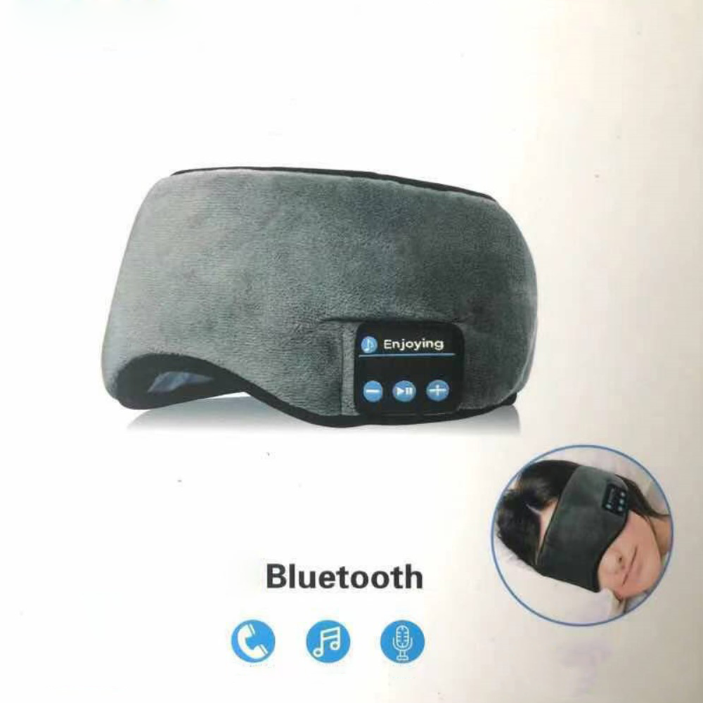 Elastische USB Augenmaske Musik Schlafmaske Bluetooth Augenbinde - Schwarz