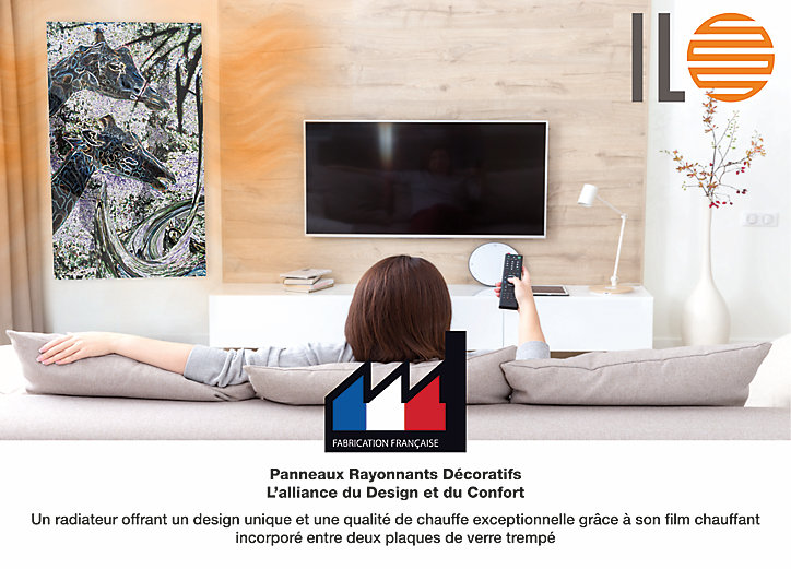 Radiateur électrique à rayonnement Ilo Emeraude en verre Design Zoo 750W
