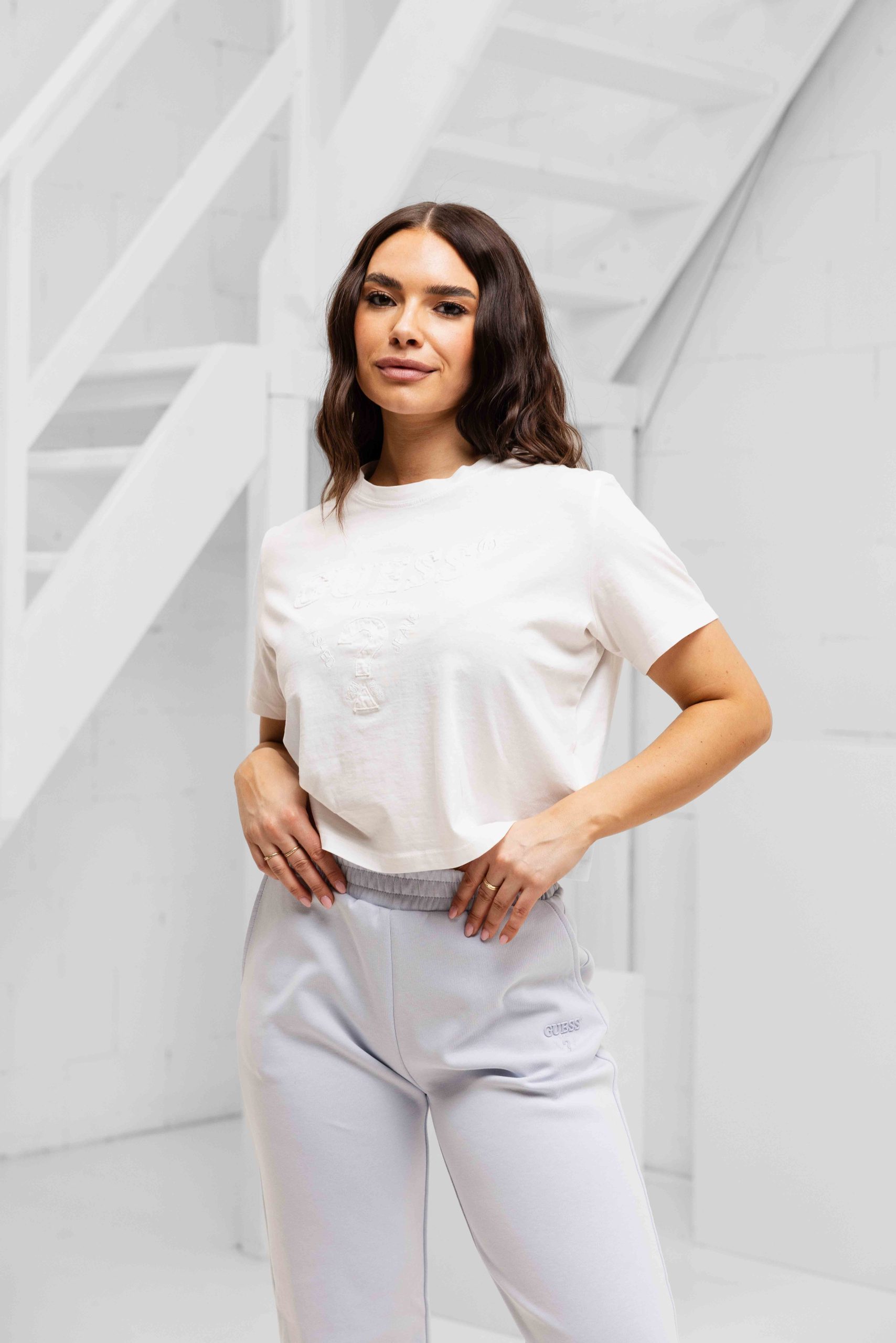 Guess Habi Boxy T-Shirt Dames Wit