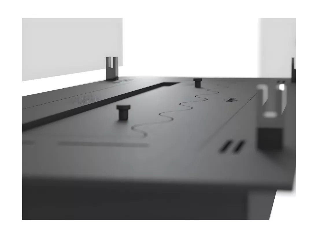 Brûleur insert bioéthanol 120cm en inox noir, à encastrer ou à poser, 4 litres avec verres inclus