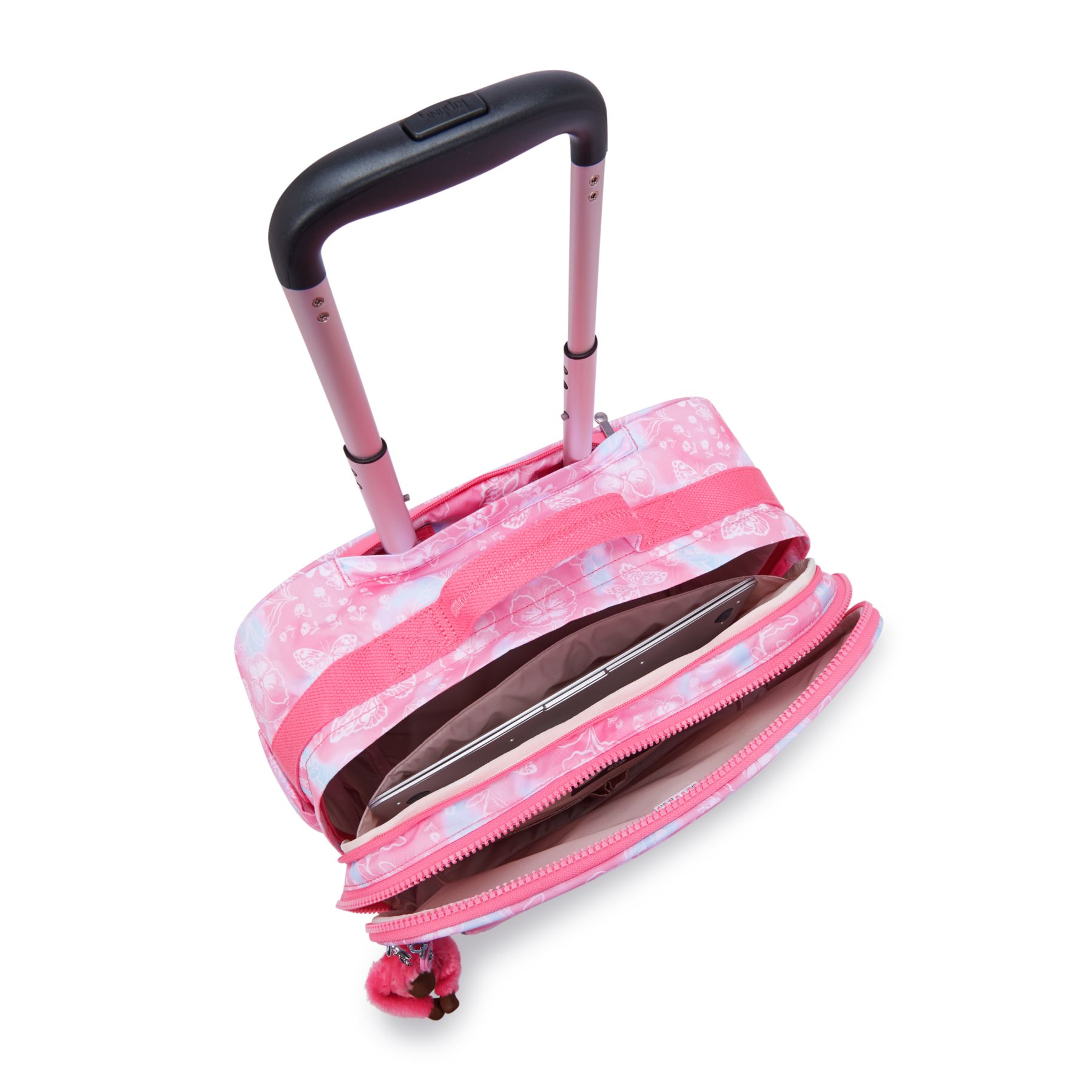 NEW STORIA Sac d'école à 4 roues pour enfants avec compartiment pour ordinateur - Garden Clouds