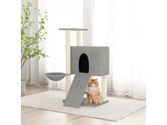 Arbre à chat avec griffoirs en sisal Gris clair 96 cm