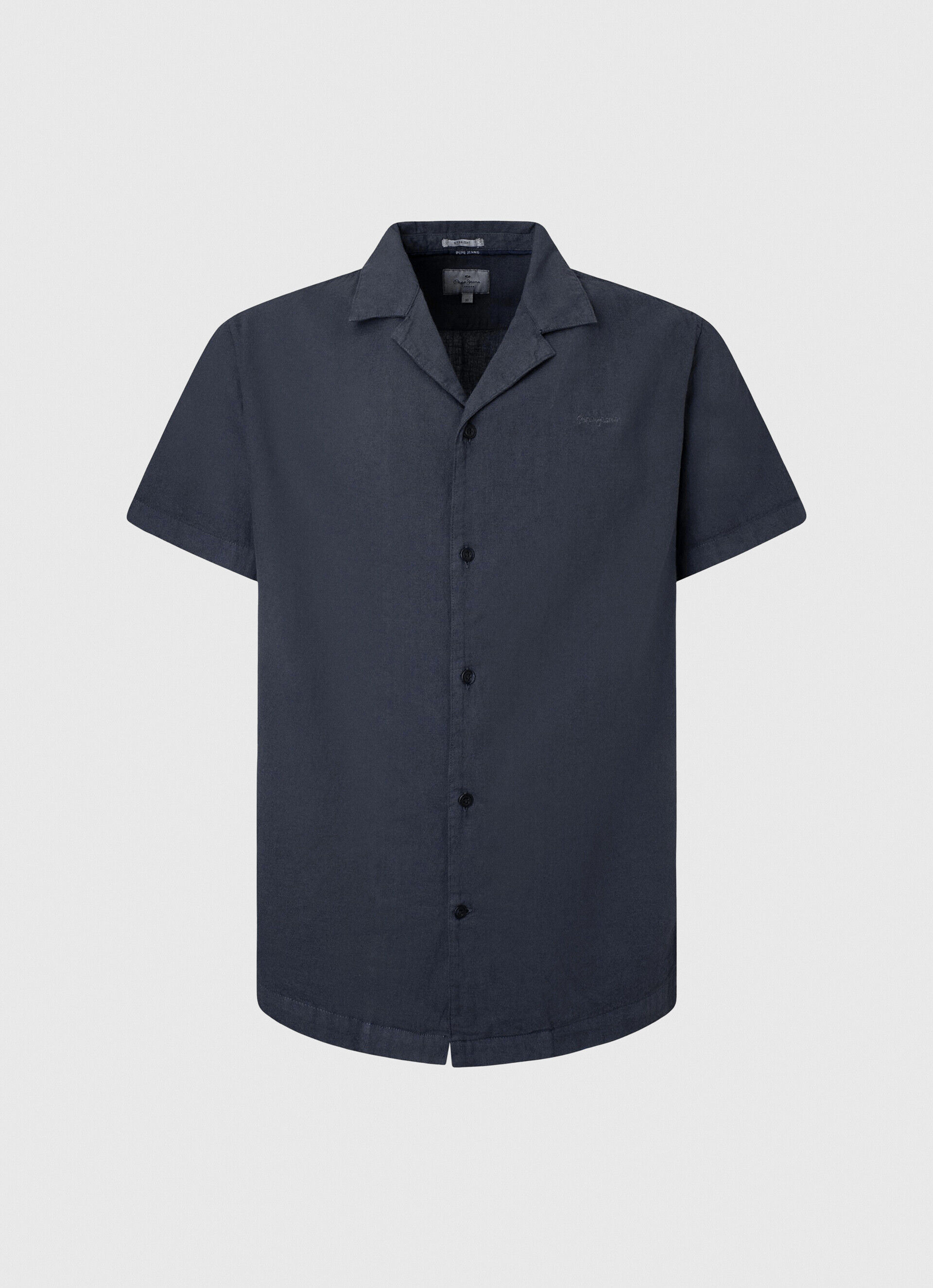 CAMISA DE LINHO DE MANGA CURTA - azul dulwich