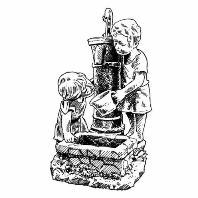 Fontaine de jardin Atlanta Ubbink grise 70 cm