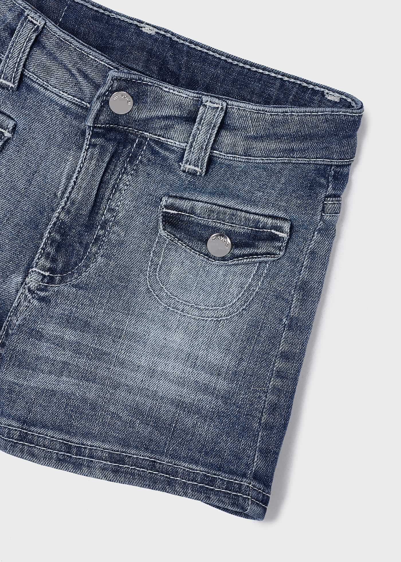 Shorts jeans de algodão sustentável para meninas