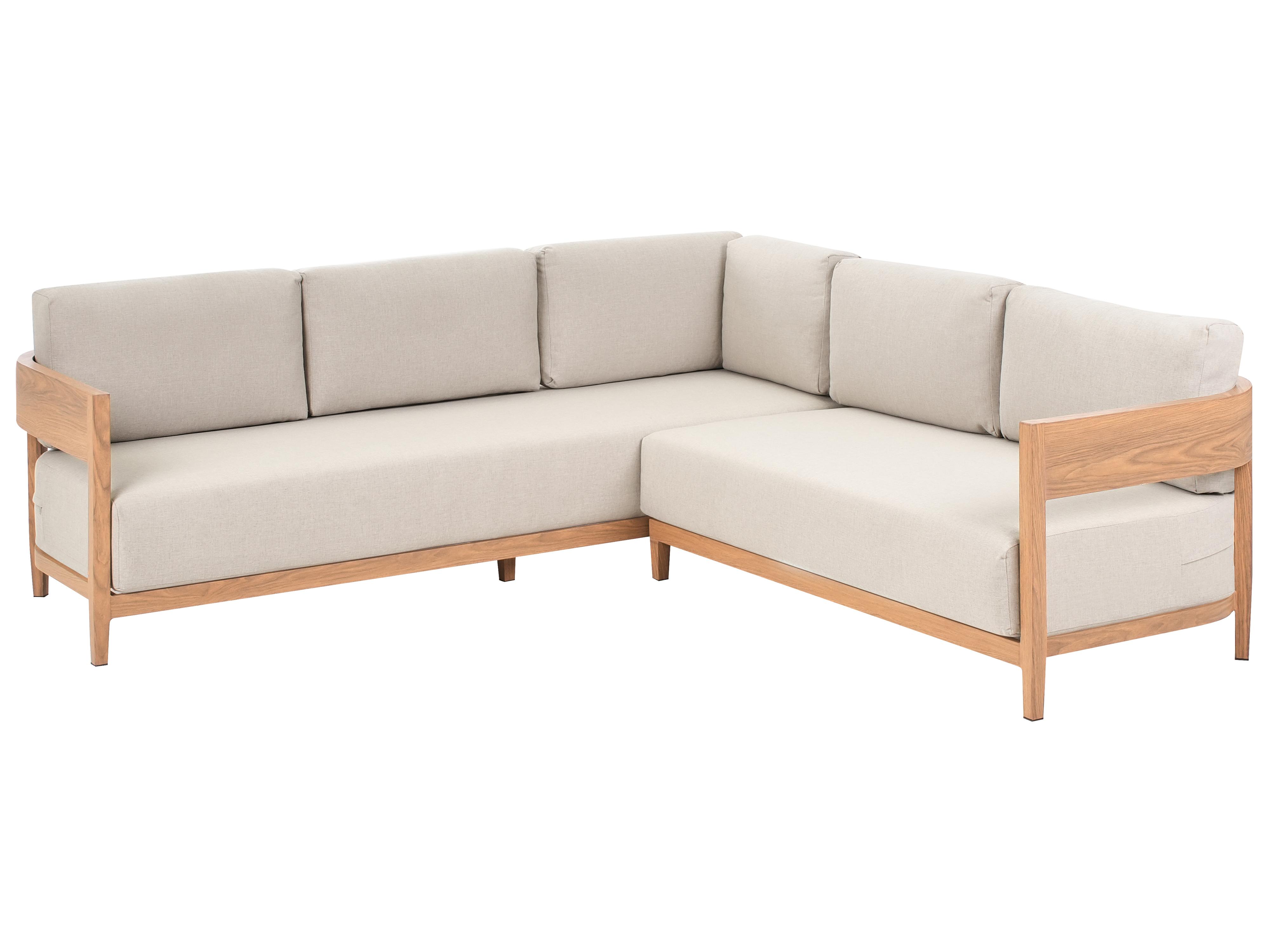 Tuin hoekloungeset met tafel 5-zits SAMPIERI linkszijdig Metaal Lichtbruin