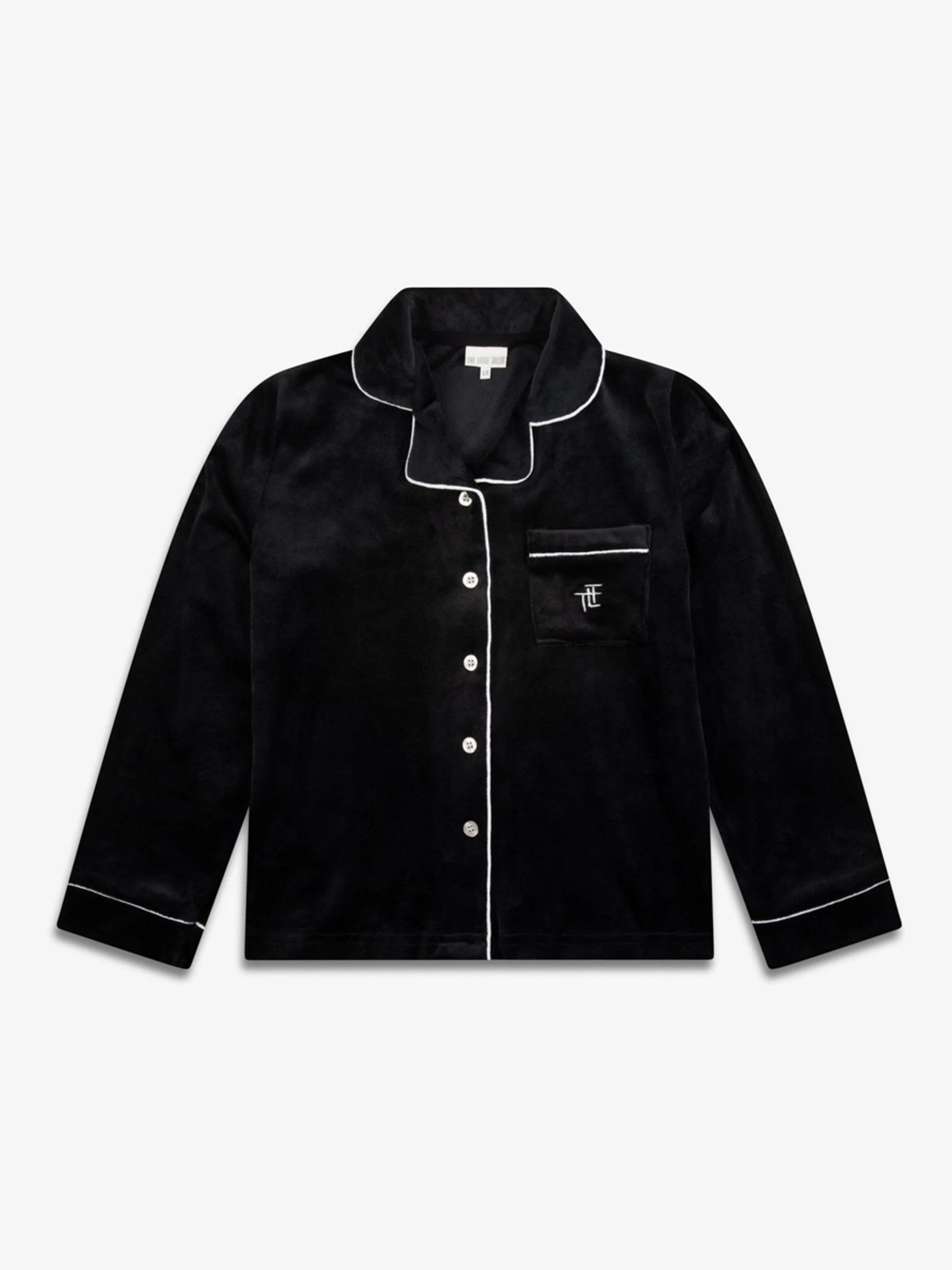 Zwart - The Little Tailor Luxe kerstpyjama voor kinderen van zacht aanvoelend velours