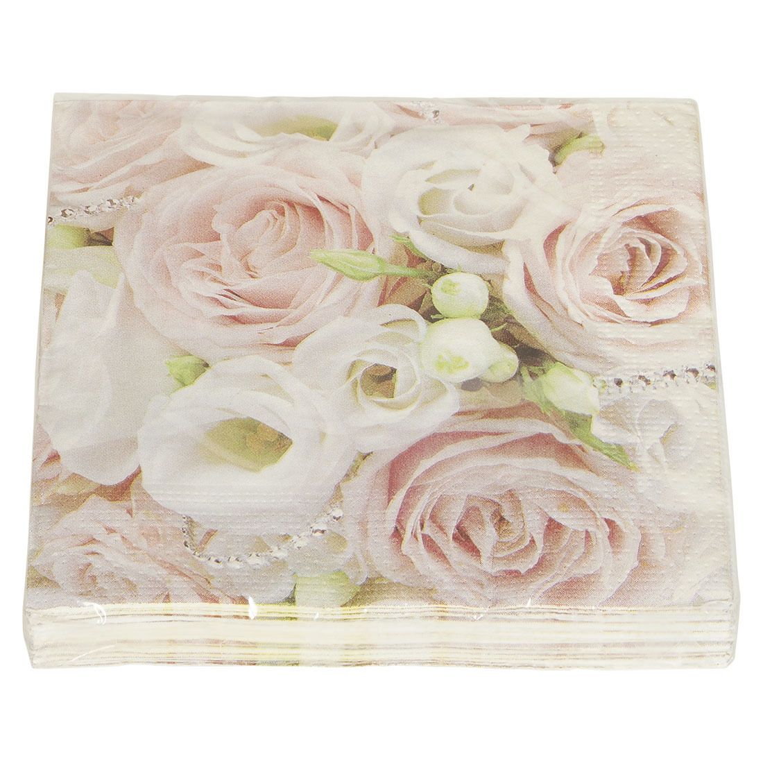 Serviett pink roses 20pk