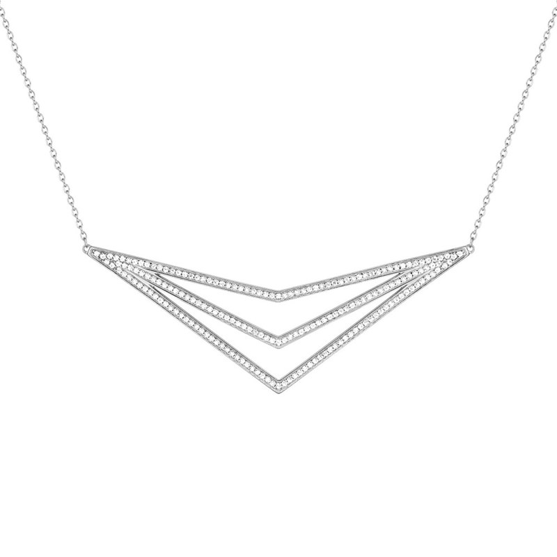 Collier Femme - Oxyde de zirconium - Argent 925 - Longueur : 42 cm