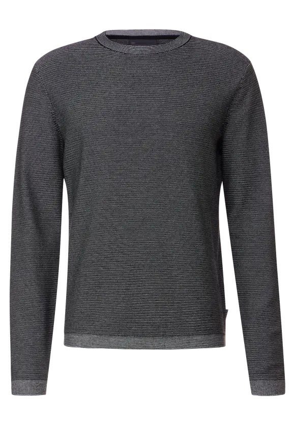 Feiner Slub-Pullover - carbon grey melange