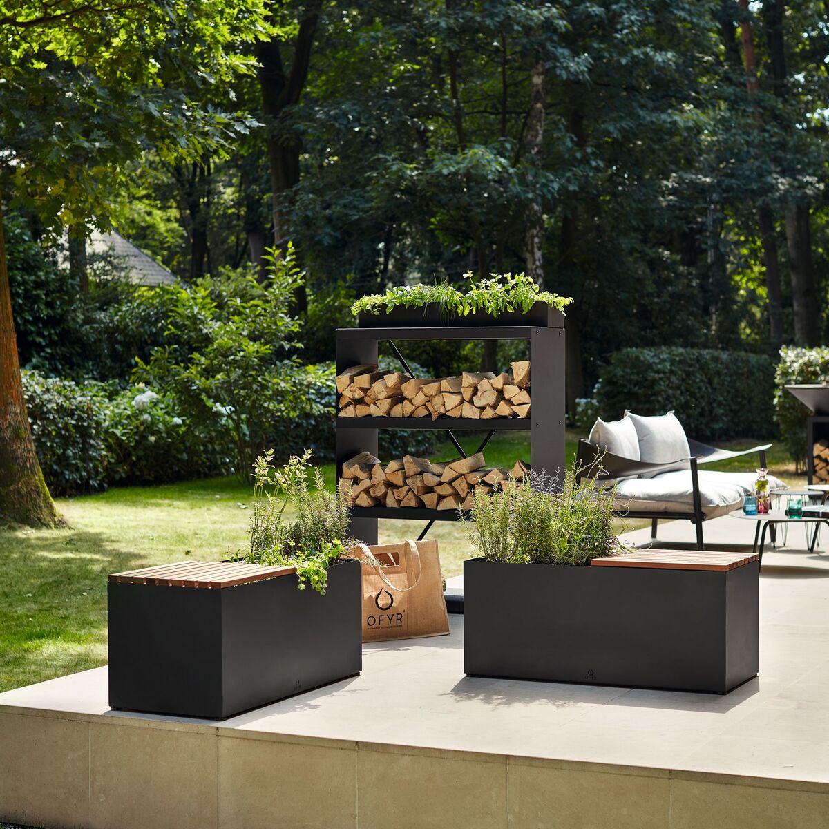 Herb Garden Bench Black