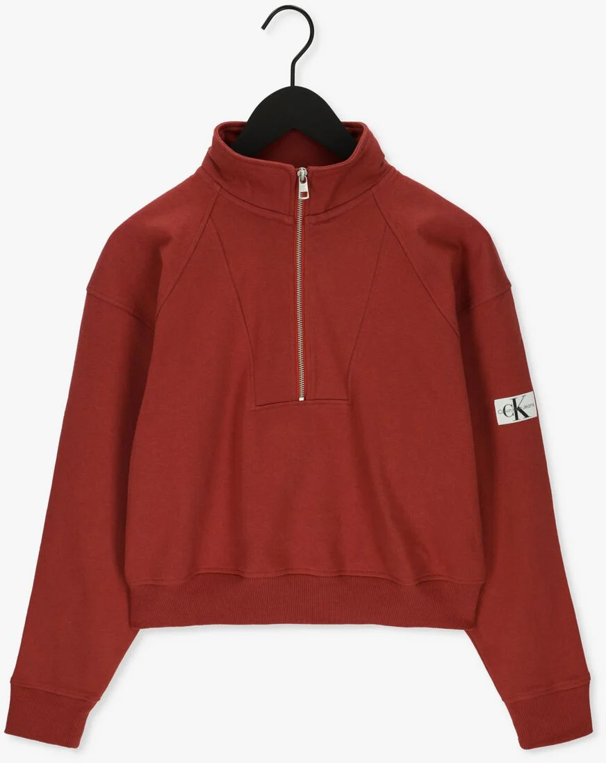 CALVIN KLEIN roest calvin klein sweater badge half zip sweatshirt