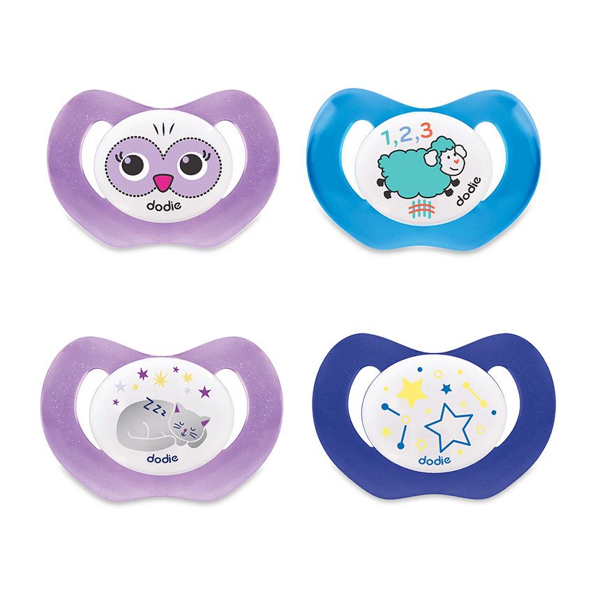 Sucette physiologique Nuit silicone 18m+ - Coloris aléatoire - Doré